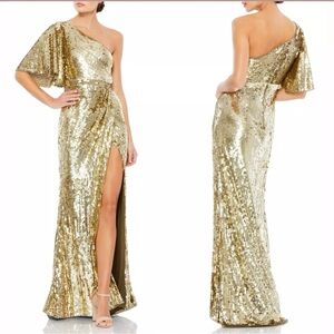 Mac Duggal One Shoulder Sequin Gown